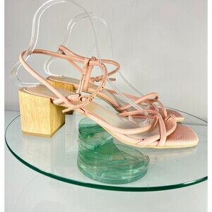 Dolce Vita Zayla Strappy Block Heel Sandals Pink square toe Leather